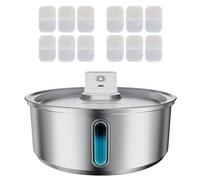 Wireless Cat Water Fountain Stainless Steel, 270oz/8L Cat Fountain, Battery Operated, Cordless Pet Water Fountain for Cats & Dogs with Motion Sensor, Ultra Quiet Pump, 12 Filters(SS, 8L)