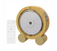 Wireless CD Music Player with Built-in Speakers and LED Display - Retro Style Portable Radio for Bedroom or Kitchen Use White Wood Design 26x22x11cm(Wood grain)