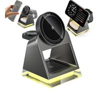 Wireless Charger - 15W Fast Charging with Adjustable Night Light, Foldable Design, Touch Control, Durable ABS and Glass Construction