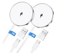 Wireless Charger 2M 2Pack, 15W Mag-Safe Charger for Apple iPhone 16 Pro Max/16 Pro/16 Plus/16/15 Pro Max/15/14/13/AirPods 3/2, Magnetic Fast Charger Pad