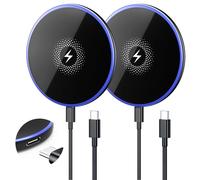 Wireless Charger 2Pack 15W Samsung Magnetic Wireless Charger Fast Charging Pad for Samsung Galaxy S25 Ultra/S24 FE/S23 Ultra/S22/S21/Z Flip 6 5 Google Pixel 9 8a 7a 8 7 Pro | Strong Magnet Technology
