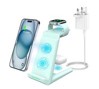 Wireless Charger 3 in 1 - ADADPU 15W Fast Charging Station for Apple iWatch Series 9/8/7/6/SE/5/4/3/2 Charger Stand for Multiple Devices iPhone 17/16/15/14/13/12/11 Pro Max/XS/XR/X/8 Airpods Pro