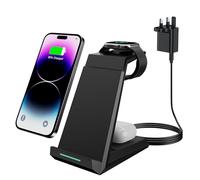 Wireless Charger 3 in 1 - ADADPU 15W Fast Charging Station for Apple Watch Series 10/9/8/7/6/SE/5/4/3/2 Charger Stand for Multiple Devices iPhone 16/15/14/13/12/11 Pro Max/XS/XR/X/8 Airpods Pro