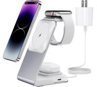 Wireless Charger, 4 in 1 Wireless Charging Station for Apple Watch Charger MagS