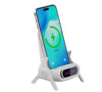 Wireless Charger - ABS 3.94x3.7x5.47in | 15W Magnetic Fast Charging Station Chair Shape Design | Vertical Phone Holder Stand For Living Room Bedroom Coffee Table Desk And Daily Use