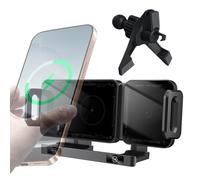 Wireless Charger For Car - 15W Fast Charging Air Vent Cradle | Auto-Clamping Phone Holder | For Daily Commuting Long Distance Travel Music Control Family Vacation Weekend Getaway Hands-Free Use