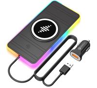 Wireless Charger for Car,RGB LED Qi 15W Fast Car Wireless Charger Pad for iPhone 14 13 12 11 Mini Pro Max,Wireless Charging Pad for Car,for Samsung Galaxy S22/S22+/S22 Ultra/S21/S20/S10/Note20/Note10
