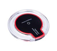 Wireless Charger for iOS/Android Portable Wireless Charging Pad Flexible Power Supply Triple Protection, Black&Red