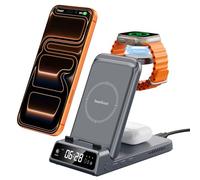 Wireless Charger for iPhone Air/17, 3-in-1 Charging Station for iPhone 16/15/14/13, Charger Stand for Apple Watch 11/10/Ultra 3/Ultra 2/9/8/7/6/Ultra/SE 3/Air-Pods, SwanScout 703A, No Adapter