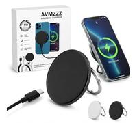 Wireless Charger for iPhone, AirPods, Tracking Card 15W Flat Fast Charging Type-C Input, Smart Safety Protection (1, Black)