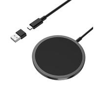 Wireless Charger for iPhone, Magnetic Charger 15W Fast Charging for iPhone 18 Pro Max/Duo/17/16/15/14/13/12 Series and AirPods5/4/3/2, Wireless Charging Pad with USB A&C Dual Ports(Black, No Adapter)