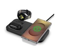 Wireless Charger for Samsung Devices,3 in 1 Wireless Charging Station for Samsung S25/S24/S23/Note20,Fast Phone Watch Charger for Galaxy Watch 7/6/5/Ultra/Active,Induction charge pad for Galaxy Buds