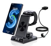 Wireless Charger for Samsung Galaxy S25 Ultra, 3 in 1 Wireless Charging Station Compatible with Galaxy S24/S23/Z Fold 7, Charger Stand for Galaxy Watch 8/7/6/5/4, Buds/Air-Pod (Only for Samsung Watch)