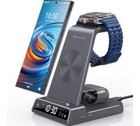 Wireless Charger for Samsung Galaxy S25 Ultra Watch 8 7 Ultra, Samsung Charger for Galaxy Watch 6 5, 3 in 1 Android Phone Charging Station for S24 Z Fold 6 Flip 6 Galaxy Buds Pro 2
