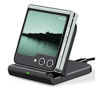 Wireless Charger for Samsung Galaxy Z Flip 7/7 FE/6/5/4/3, Foldable Phone Charger Stand for Samsung Z Flip/Moto Razr60, SwanScout 501S (Black)