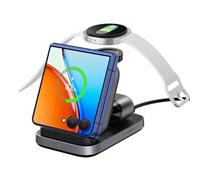 Wireless Charger for Samsung Z Flip 7/7 FE/6/5/4/3, 3-in-1 Charging Station for Galaxy Watch 8 Classic/8/Ultra/7/FE/6/5/4, SwanScout 713F (NO Adapter)
