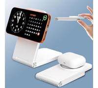 Wireless Charger, Magnetic Foldable Travel Fast Charging Station Stand for iPhone 17 16 15 14 13 12 Series, iPhone Wireless Mag-Safe Charger Dock for AirPods 4/3/2/Pro 3 2 Pro