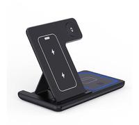 Wireless Charger Smart-Phone Charging Station: 3 in 1 Charger Stand Multiple Devices for Android Headphone Apple - Smartphone Watch Airpods 4 3 2 Pro (Black)