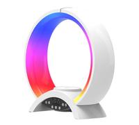 Wireless Charger Speaker - Wireless Charger Lamp, Wireless LED Mood Lamp | 4 in 1 LED Wireless Charging Speaker, Night Light With Alarm Clock, Safe Bedside LED Mood Night Light