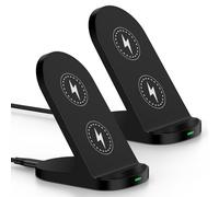 Wireless Charger Stand Samsung Fast Charging Station Wireless Android Phone Charger Desk 2Pack for Samsung Galaxy S25 Ultra/S24 FE/S24 Plus/Z Fold7 Flip7/S23/S22,iPhone 17 Pro Max/16Plus/15,Pixel 10/9