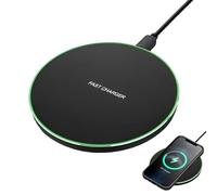 Wireless Charger - Wireless Phone Charger | Fast Wirelesscharger | Safe Pad with Quick Portable Light for Laptop and Phone Ideal for Travel | High Qu Aluminium Alloy Material