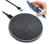 Wireless Charger with Indicator Light, Fast Wireless Charging Pad with USB-C Cable, 15W Max Compatible with iPhone 15/14/13/12/XS AirPods, Samsung Galaxy S24/S23 HUAWEI