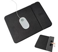 Wireless Charging Mouse Pad: 30x22cm PU Leather Construction, Integrated Power Supply Mat, Fast Power Transmission Panel, Carg Alignment Support