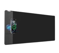 Wireless Charging Mouse Pad, Gaming Mouse Pad, 31.5"x15.8" Large Desk Mat for MacBook/Laptop/Computer/Keyboard, Waterproof Smooth Surface, Non-Slip Base, Black