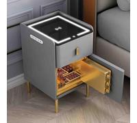 Wireless Charging Nightstand with LED Light, Multifunctional Smart Side Table for Bedroom, Living Room, Office, Invisible Safe Design, Modern Furniture