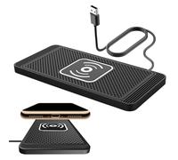 Wireless Charging Pad - Black Silicone 100cm Cable Slim, Portable Universal Vehicle Docking, Rapid Energy Transfer Accessory | Professional Travel Cell Gear For Commuting