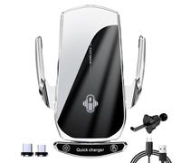Wireless Charging Phone Holder - Clamping In With Cooling System For A Stable Phone Grip | Perfect For GPS Navigation, Hands-Free Calling