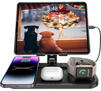 Wireless Charging Station for Apple Multiple Devices, Wired Charger for iPad Stand Tablet Holder, Wireless Charger for iPhone 14 Pro Max/13/12, AirP od Pro 3/2, Watch Charger for Apple Watch 8/7/6/SE