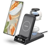 Wireless Charging Station for Google Pixel Watch 1st, Foldable 4 in 1 Wireless Charger for Google Pixel 9 Pro/Pro XL/9/8a/8 Pro/8/7a/Fold/7/7 Pro/6/6 Pro, Pixel Buds Pro/2, SwanScout 703G
