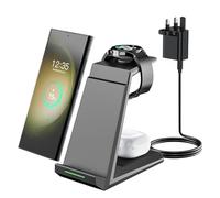 Wireless Charging Station for Samsung - NANAMI 3 in 1 Wireless Charger for S26 S25 S24 S23 Z Fold Flip 7/6, Induction Charging Stand for Multiple Devices Galaxy Buds Watch 7/6[Only for Samsung Watch]