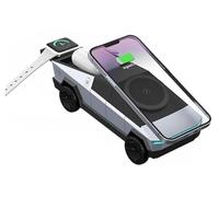 Wireless Charging Station, Multi-Device Touch Pop-Up, 3 in 1 Charging Station, Ambient Light, Auto Rotation, Magnetic. (Gray)
