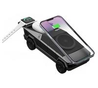 Wireless Charging Station, Multi-Device Touch Pop-Up, 3 in 1 Charging Station, Ambient Light, Auto Rotation, Magnetic. (Black)