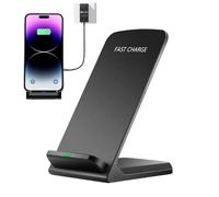 Wireless Charging Station - Portable Charging Pad, Base with Light | Phone Dock Holder, USB Hub Stand, Fast Desktop Unit, Sleep Mode Tray, Compact Cableless Charger Mobile Adapter