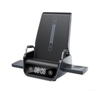 Wireless Charging Station with LED Clock for iPhone Watch for airpods | 22.5W for rapid output, charges phone watch earbuds simultaneously, built-in digital clock display, ABS and zinc alloy build