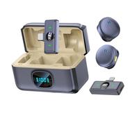 Wireless Clip On Microphone, Background Noise Filtering, 11.4x8.6x4.5cm, Phone Vlog Microphone, Portable Audio Speaker, Clear Sound Pickup, For Singing, Filming, Live Video