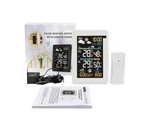 Wireless Color Weather Station Alarm Clock Digital Humidity Temperature Monitor Barometer Forecast Trend Moon Phase -40℃(P)