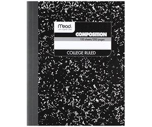 Wireless Composition Book, College Rule, 9-3/4 x 7-1/2, White, 100 Sheets [Set of 4]