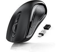 Wireless Computer Mouse With BT5.0 & USB-A & USB-C 2in1 Dual Receiver 6 Buttons,Bluetooth Mouse Rechargeale for PC-Compatible with TypeC & USB Port Devices/MacBook Pro/Air/Mac/iPad/Chromebook/Laptop