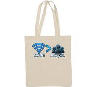 Wireless Connection Greater Than Human Interaction Natural Cotton Tote Bag White