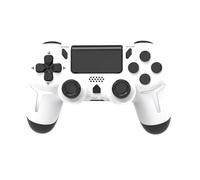 Wireless Controller 6-axis Gyroscope Dual Vibration With touch pad Wireless Gamepad Bluetooth Controller For PS4 PS3 Console Computer PC(White)