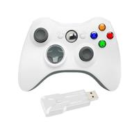 Wireless Controller Controller For Xb&ox 360 2.4G Wireless Gaming Remote Joystick 3D Rocker Game Handle Tools Parts Dual Vibration(WIRELESS-White)