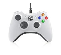Wireless Controller Controller For Xb&ox 360 2.4G Wireless Gaming Remote Joystick 3D Rocker Game Handle Tools Parts Dual Vibration(WIRED-White)