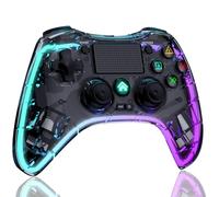 Wireless Controller für PS-4, Game Controller Kompatibel mit PS-4/Slim/Pro/PC mit Turbo/Makro/Dual Vibration/6-Achsen Gyro Sensor/Touchpanel/RGB-LED/Audio Jack, , Präzision und Kontrolle - Weiß