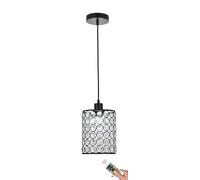 Wireless Crystal Chandelier Pendant Light with Remote Control, Rechargeable Cordless Hanging Lamp for Kitchen Island and Dining Table