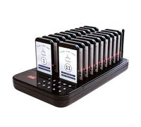 Wireless Customer Pager Set, Oil Waterproof Restaurant Calling Buzzers with Triple Alert Modes, Long Distance Reception Beeper Kit for Cafe Bakery Snack Bar Service Management