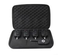 Wireless Digital Carp Fishing Bite Alarm Set With 2 Transmitters 1 Receiver And Storage Box For Sea Rock Reservoir Angling Night Use Black Color(1+4 alarm)